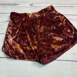 FREE PEOPLE Skies The Limit Velvet Shorts Size XS